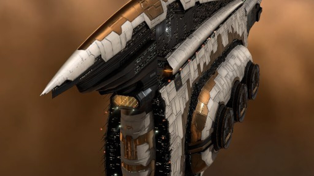 An Amarr Revelation dreadnought - namesake of the Revelations (Kali) expansion CCP detailed at Fanfest 2006