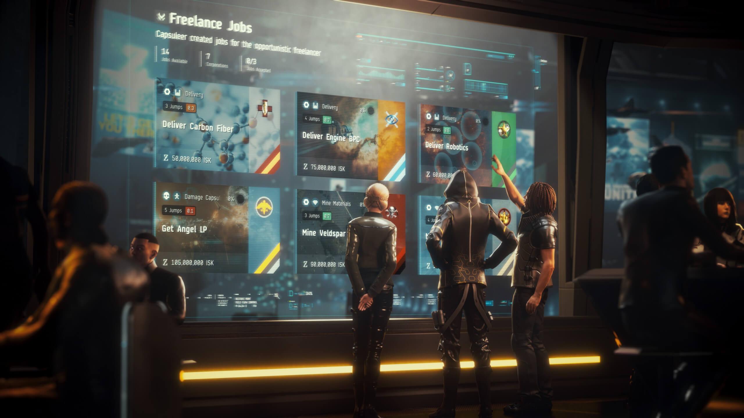 A frame from a later CCP trailer reusing avatar-in-station footage - the dream of Walking in Stations outlived the feature itself, recurring in promotional content for years.