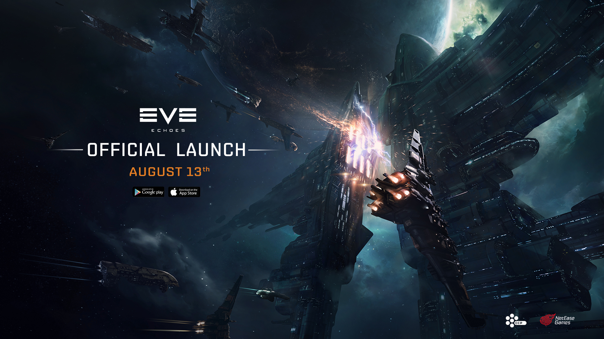 EVE Echoes launch key visual - mobile EVE Online sandbox MMO