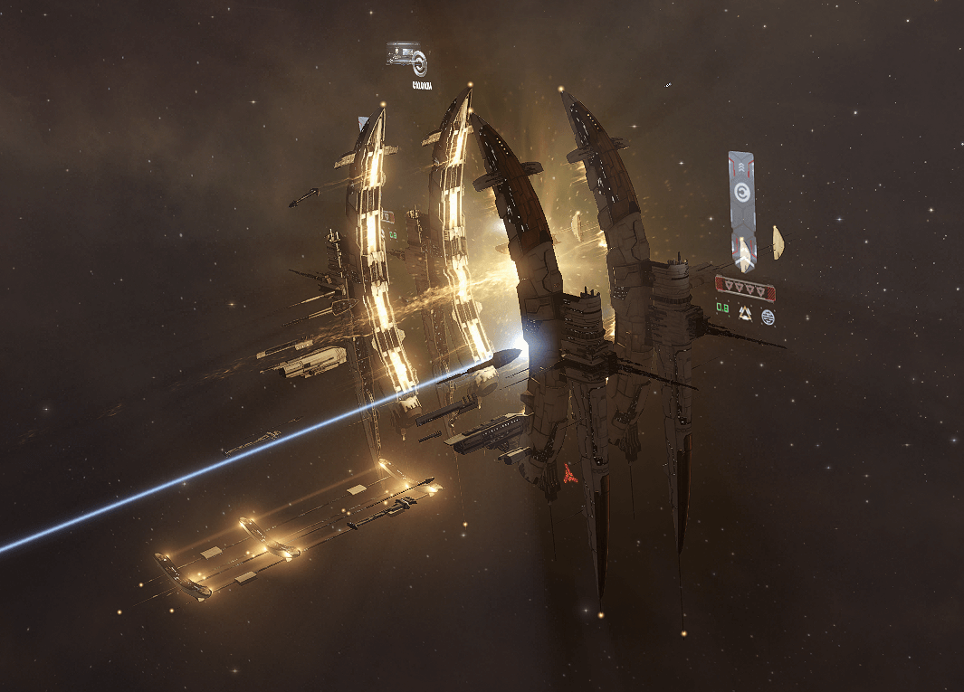 A capsuleer-thick stargate scene at the Niarja-to-Kaaputenen gate, ships warping in and out as the invasion begins