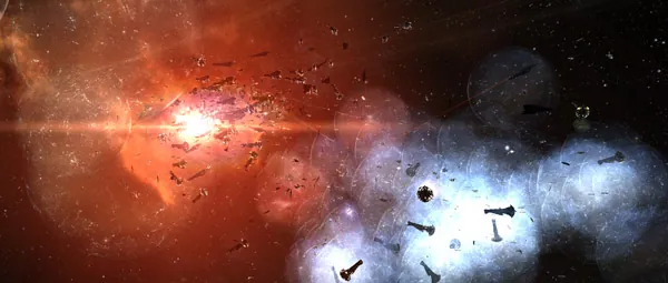 Battle of B-R5RB - opening engagement, capital ships and Titans on grid
