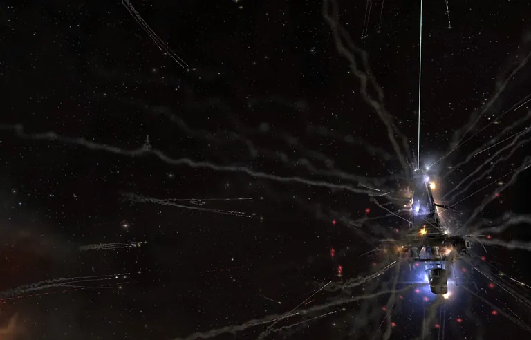 The 12 October 2014 S25C-K reignite battle of the Providence/Catch war, opposing fleets clashing in space after the conflict flared back up.
