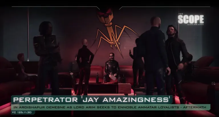 The Scope - additional frame from the "Citadel Destruction" arc: "Perpetrator Jay Amazingness" YC 125. Multi-character in-station composition.