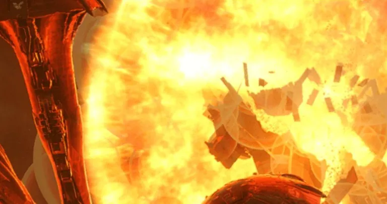 A Pandemic Horde Upwell structure consumed in a fireball as the Imperium glasses the Dronelands, one of more than 1,250 structures destroyed across the region.