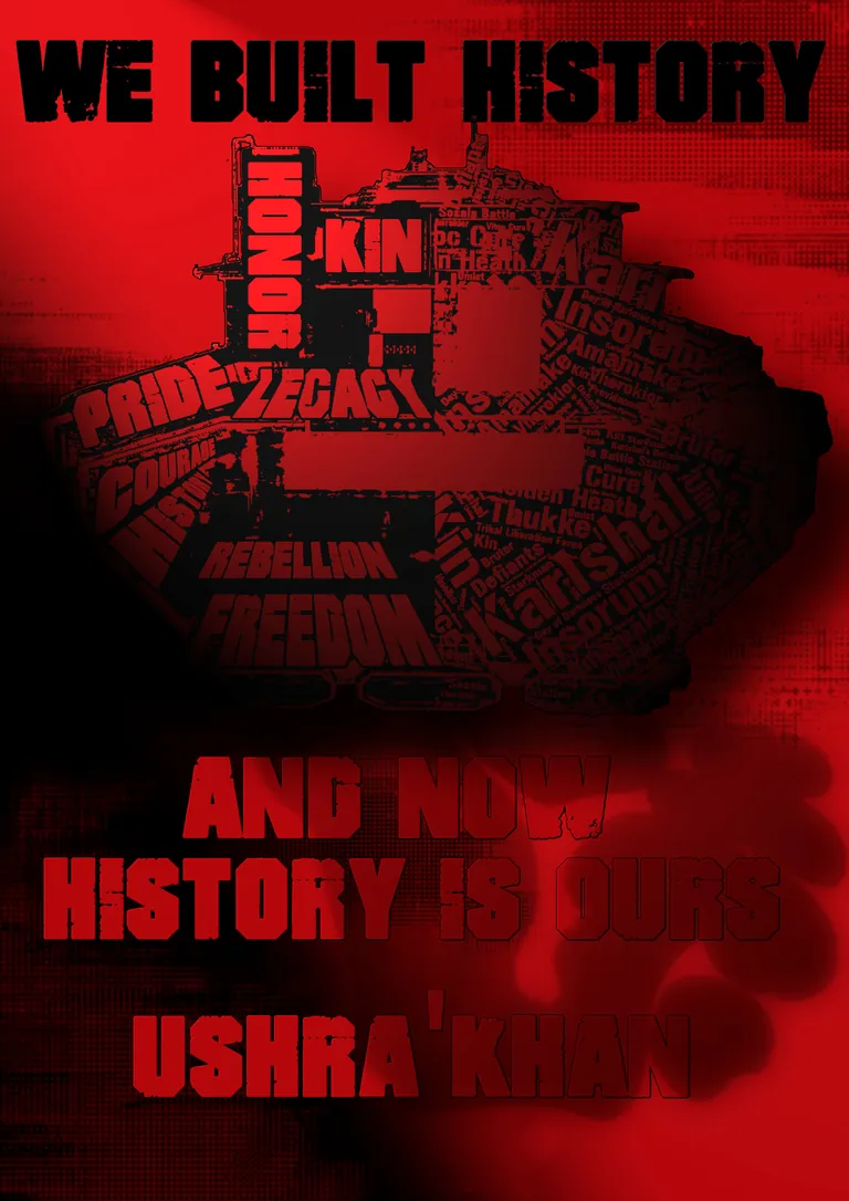 The Ushra'Khan "Victory-VIII" propaganda poster from Strepan's 2018 Operation Homestead after-action report on the campaign to reclaim 9UY4-H