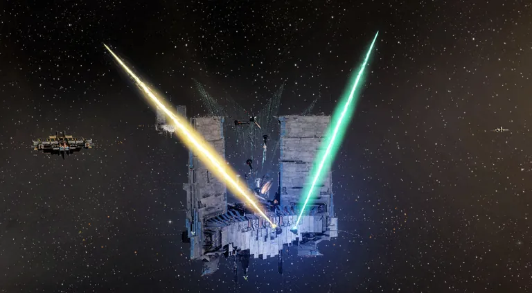 Imperium titans fire celebratory doomsdays from the 1DQ1-A Keepstar after PAPI breaks off the assault.