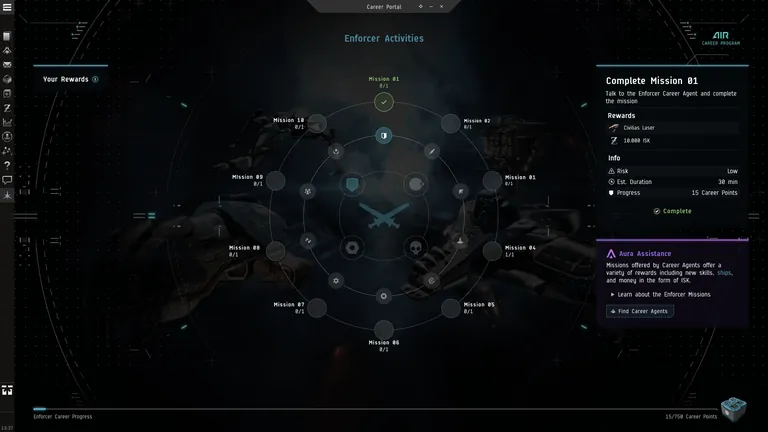 AIR Career Program - in-game UI screenshot showing the four career paths