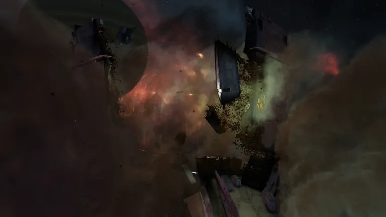 Rear view of the TTT wreckage in Perimeter - the Keepstar destroyed on 23 June 2023 after Goonswarm withdrew TTC support