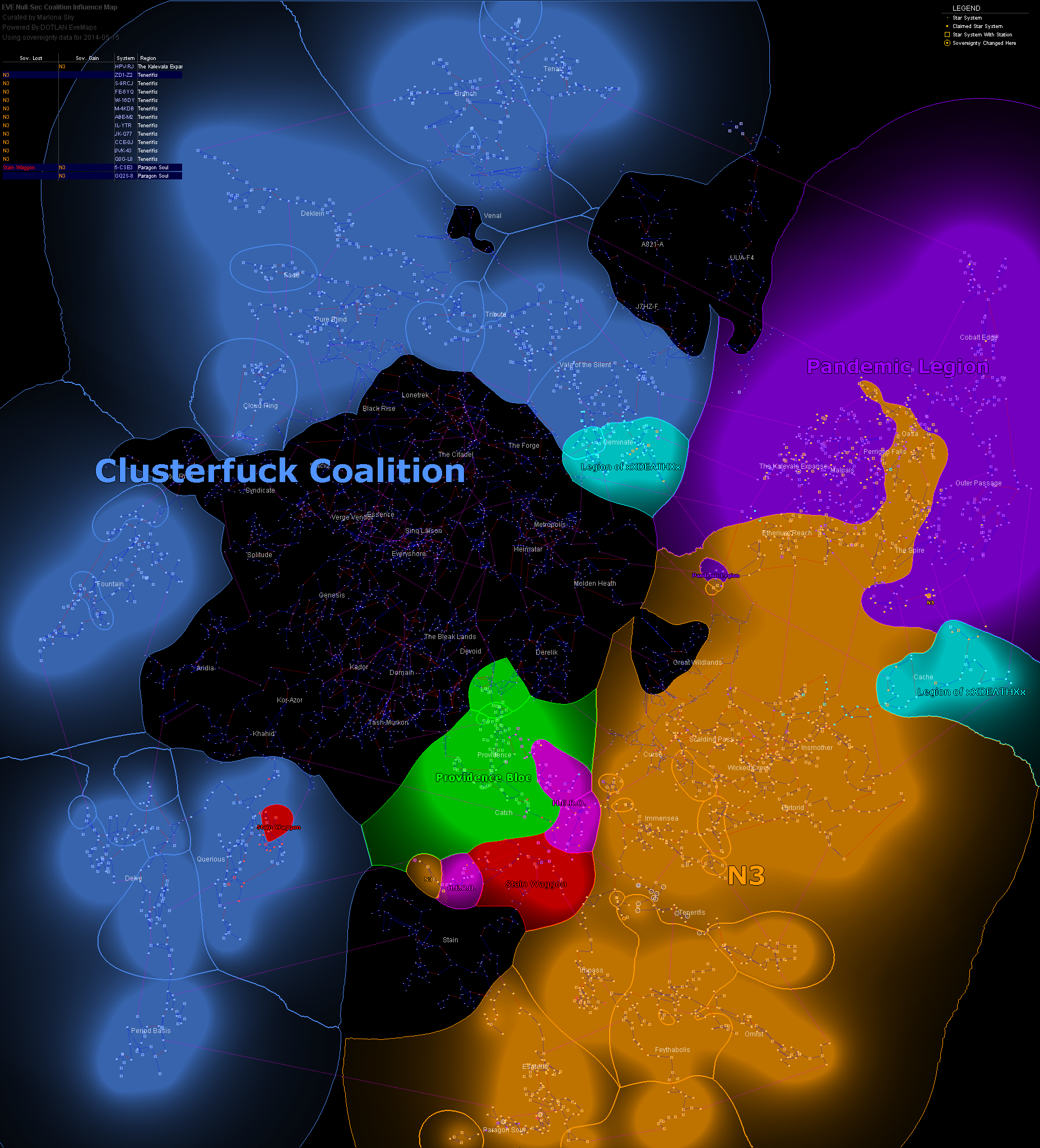 coalition map of New Eden, 2014-05-15