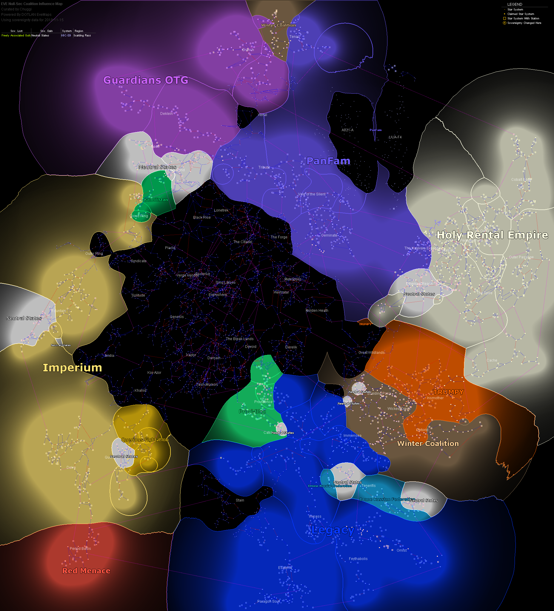 coalition map of New Eden, 2018-11-15