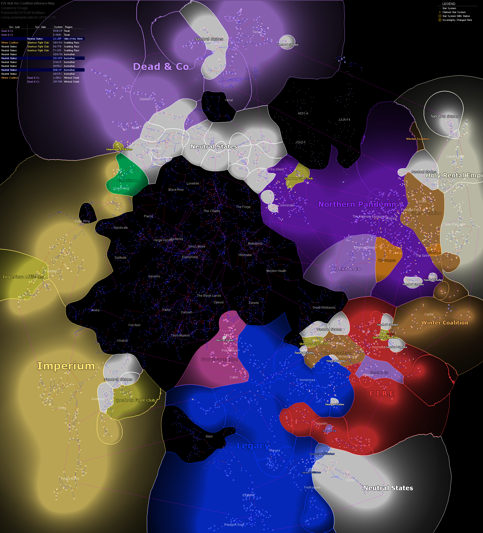 coalition map of New Eden, 2019-11-15