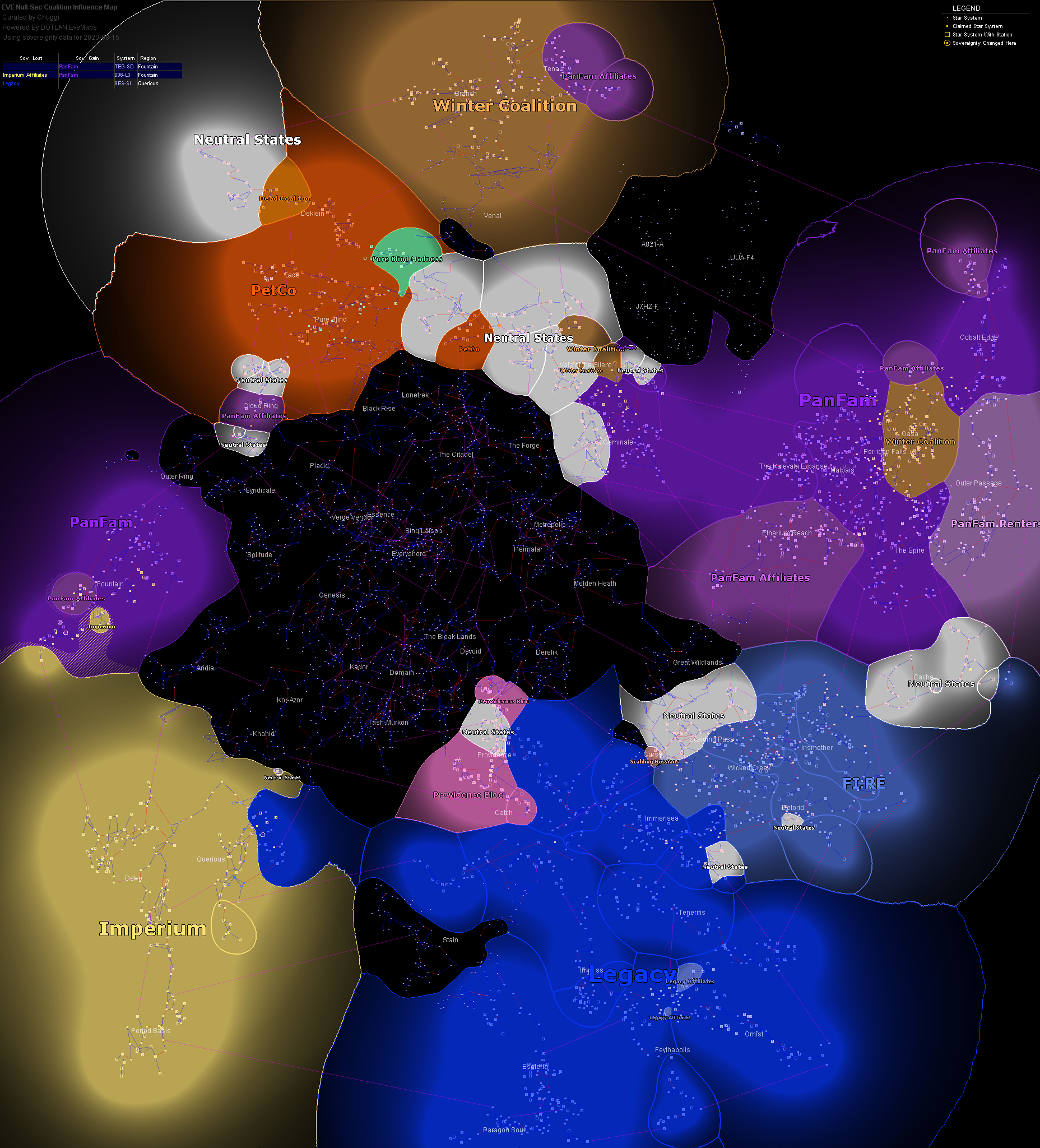 coalition map of New Eden, 2020-08-15