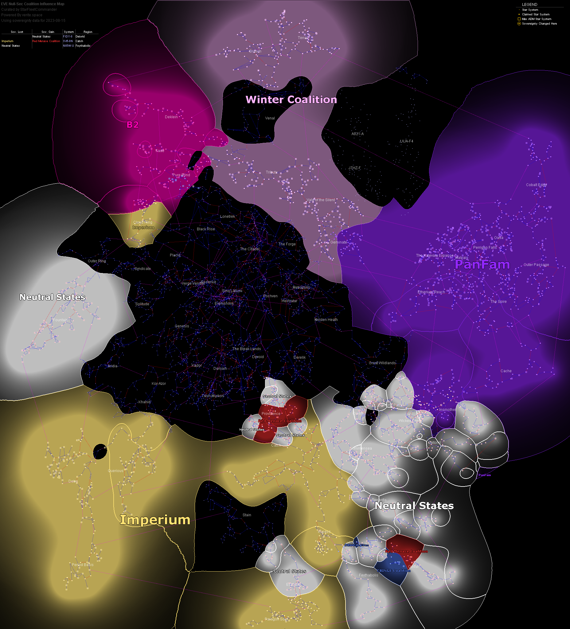 coalition map of New Eden, 2023-08-15
