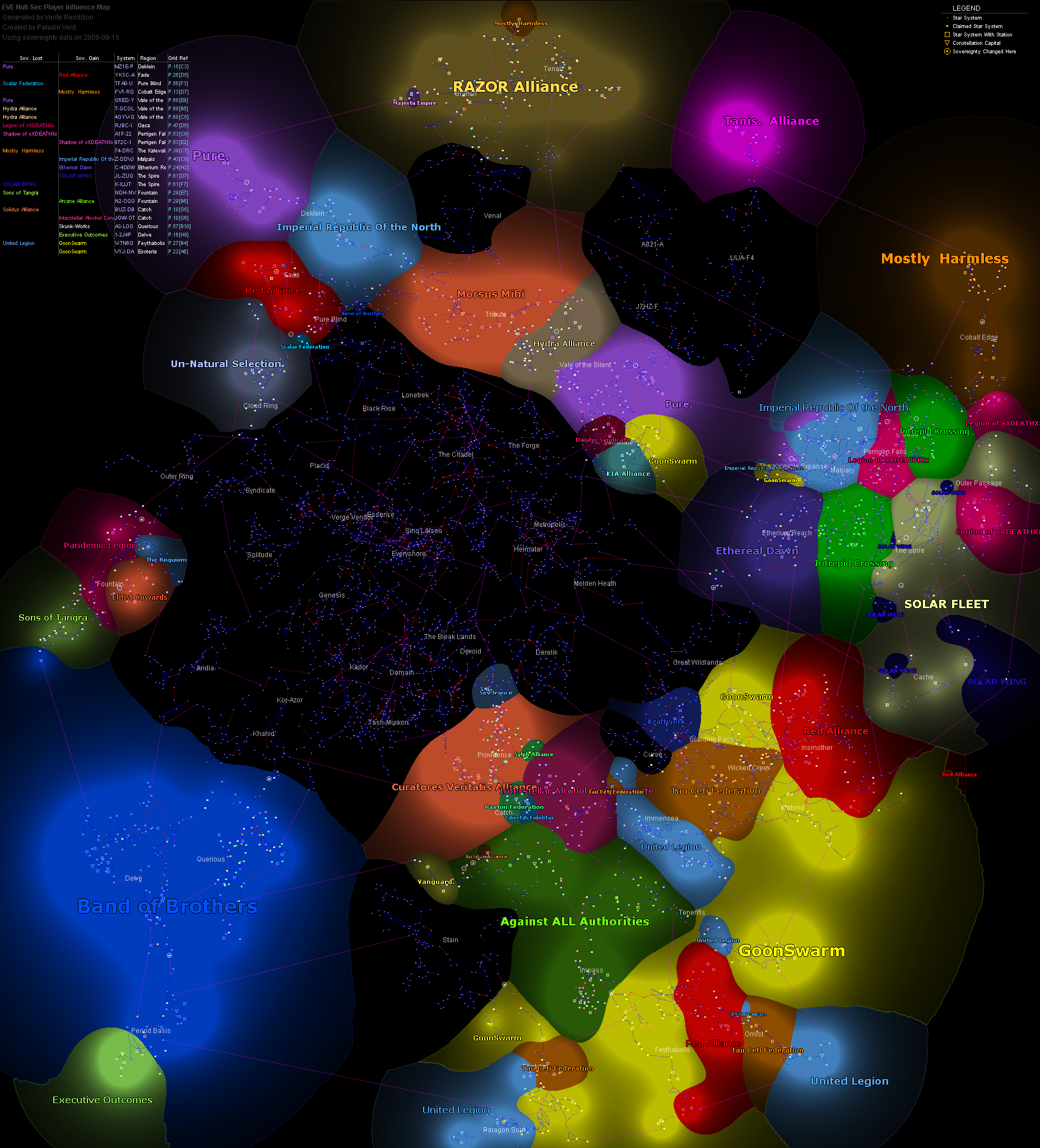 influence map of New Eden, 2008-08-15