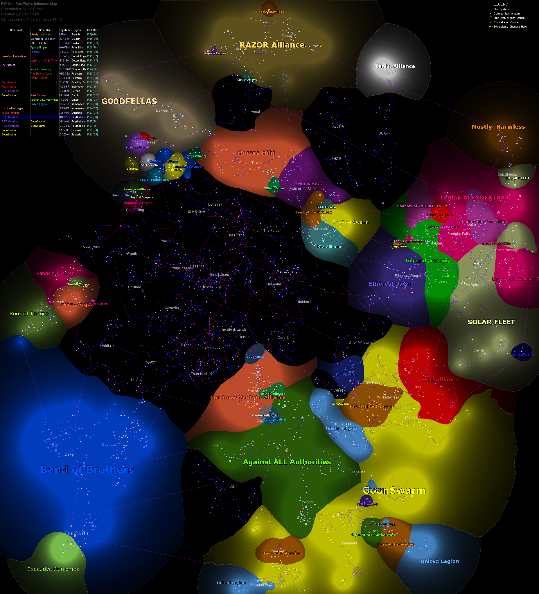influence map of New Eden, 2008-11-15