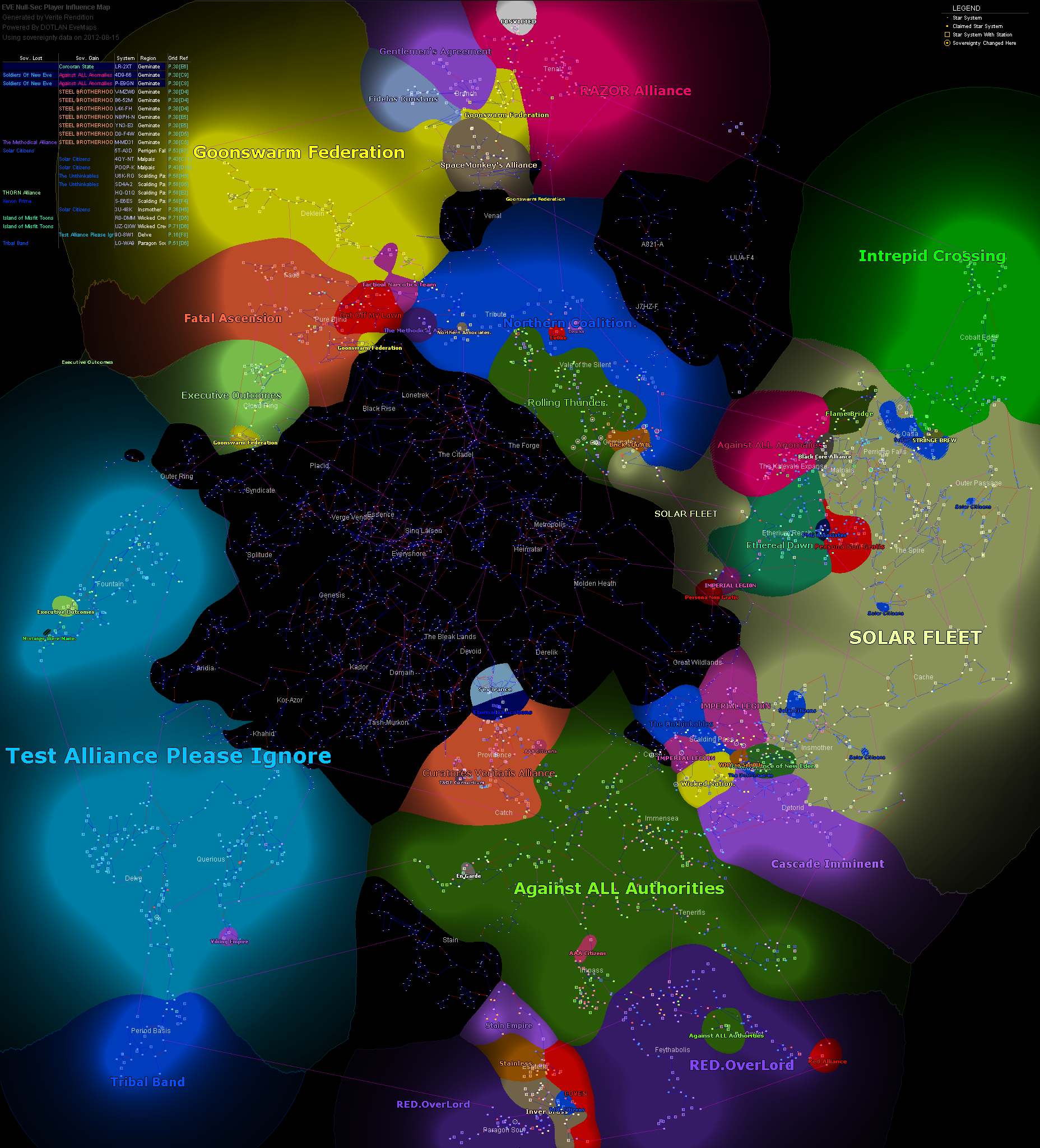influence map of New Eden, 2012-08-15