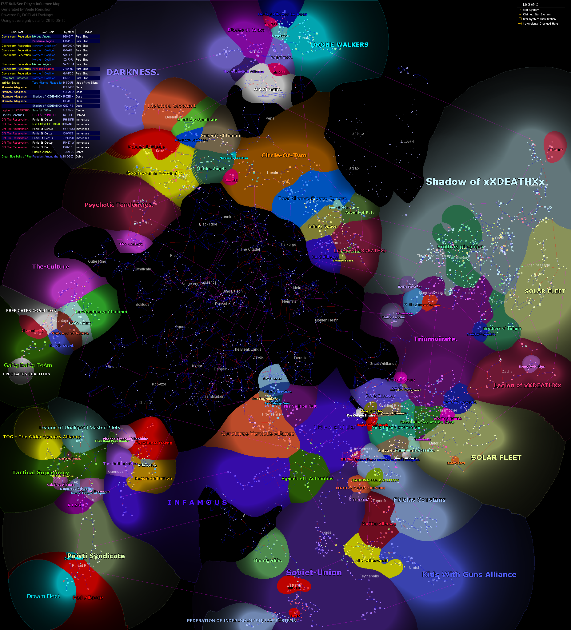 influence map of New Eden, 2016-05-15