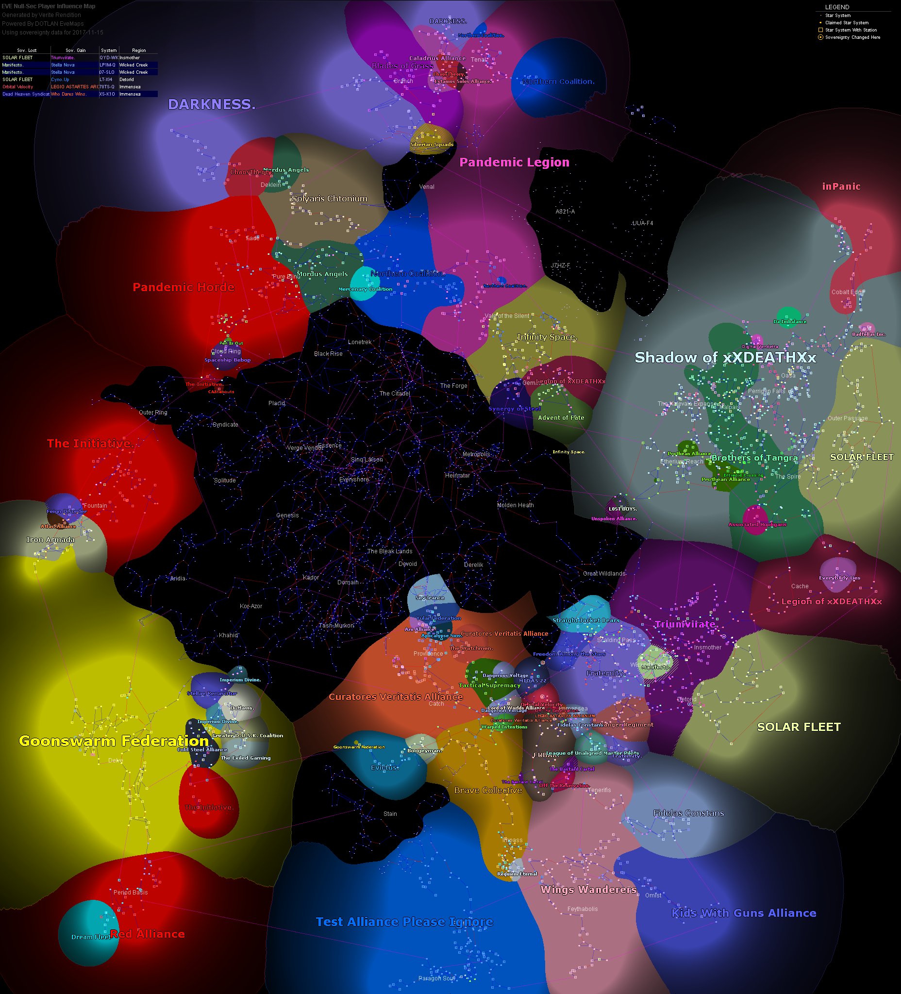 influence map of New Eden, 2017-11-15