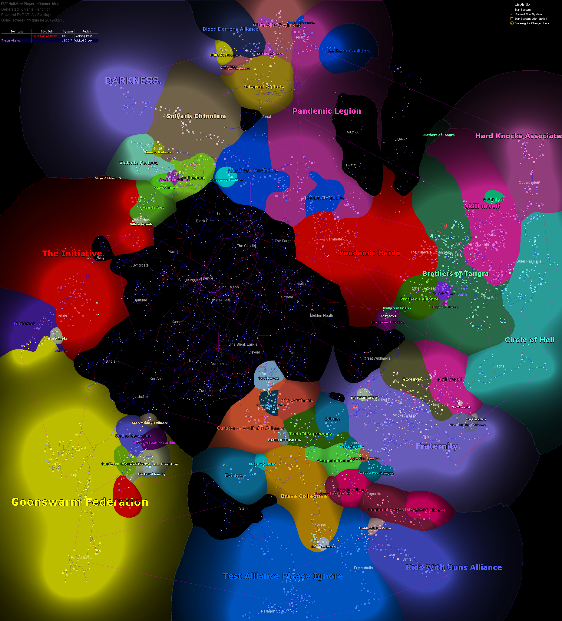 influence map of New Eden, 2019-02-15