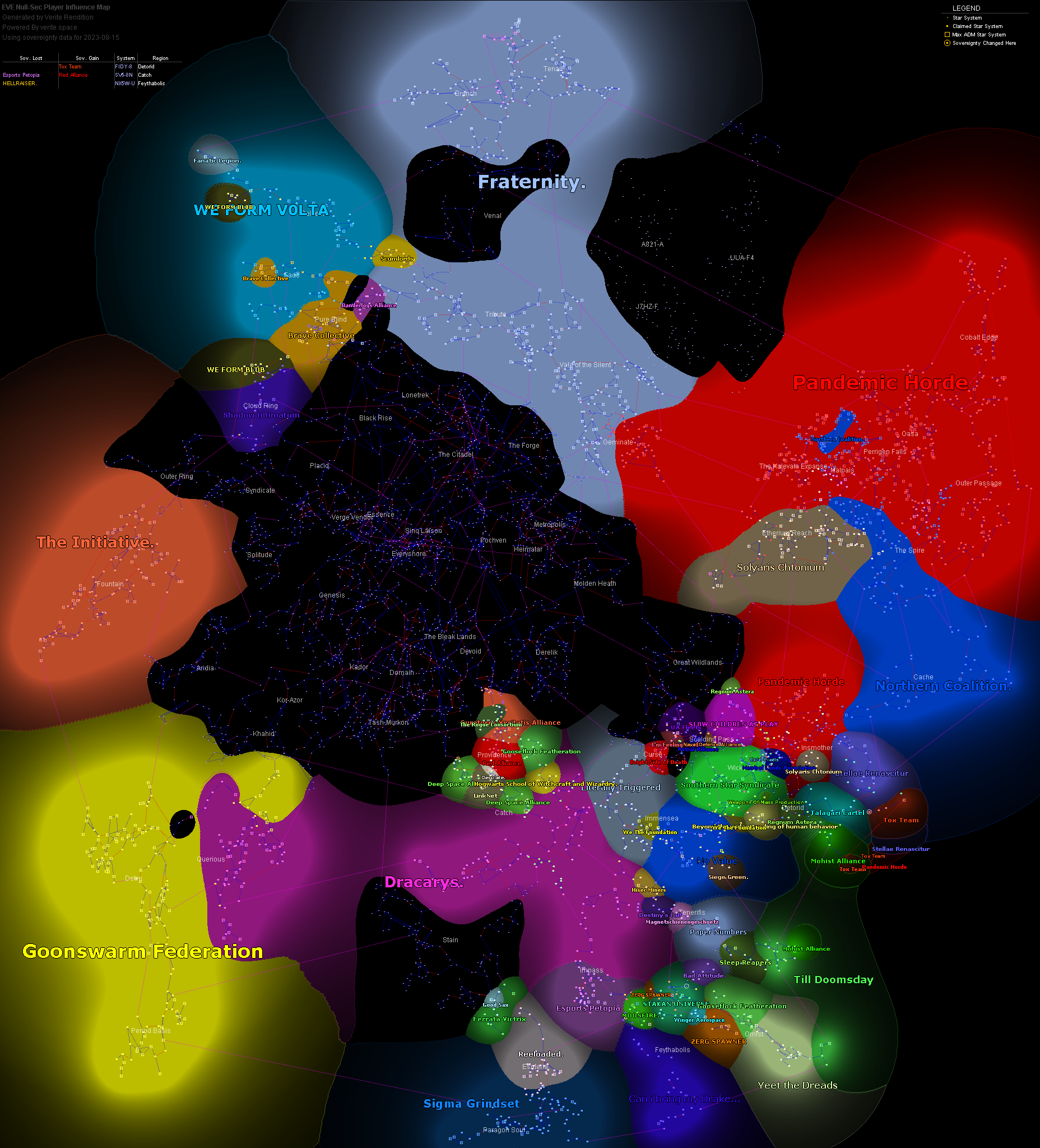 influence map of New Eden, 2023-08-15